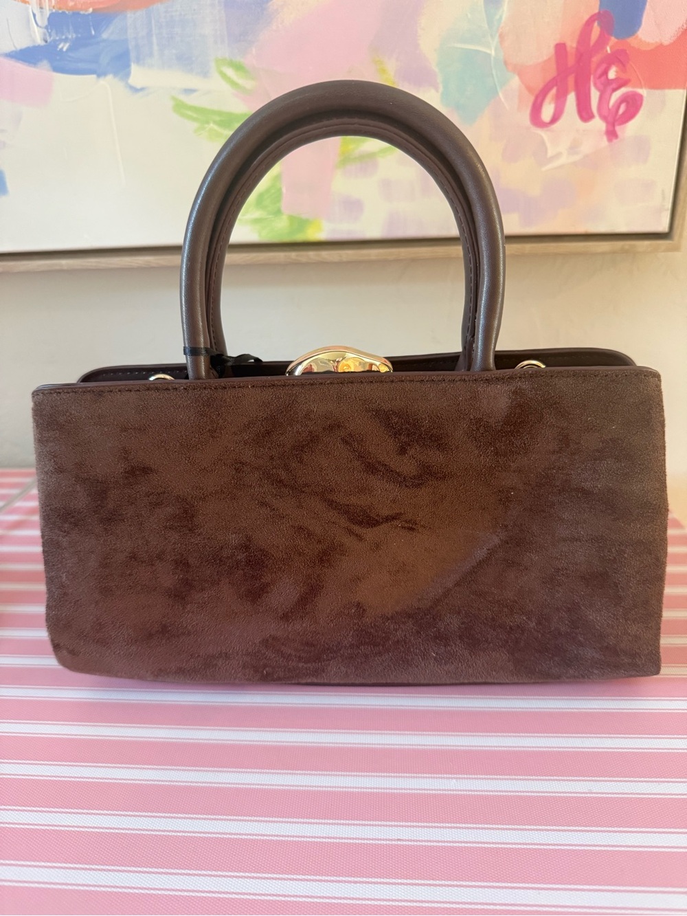 NWT Nordstrom Brown Suede Purse - Picture 4 of 6